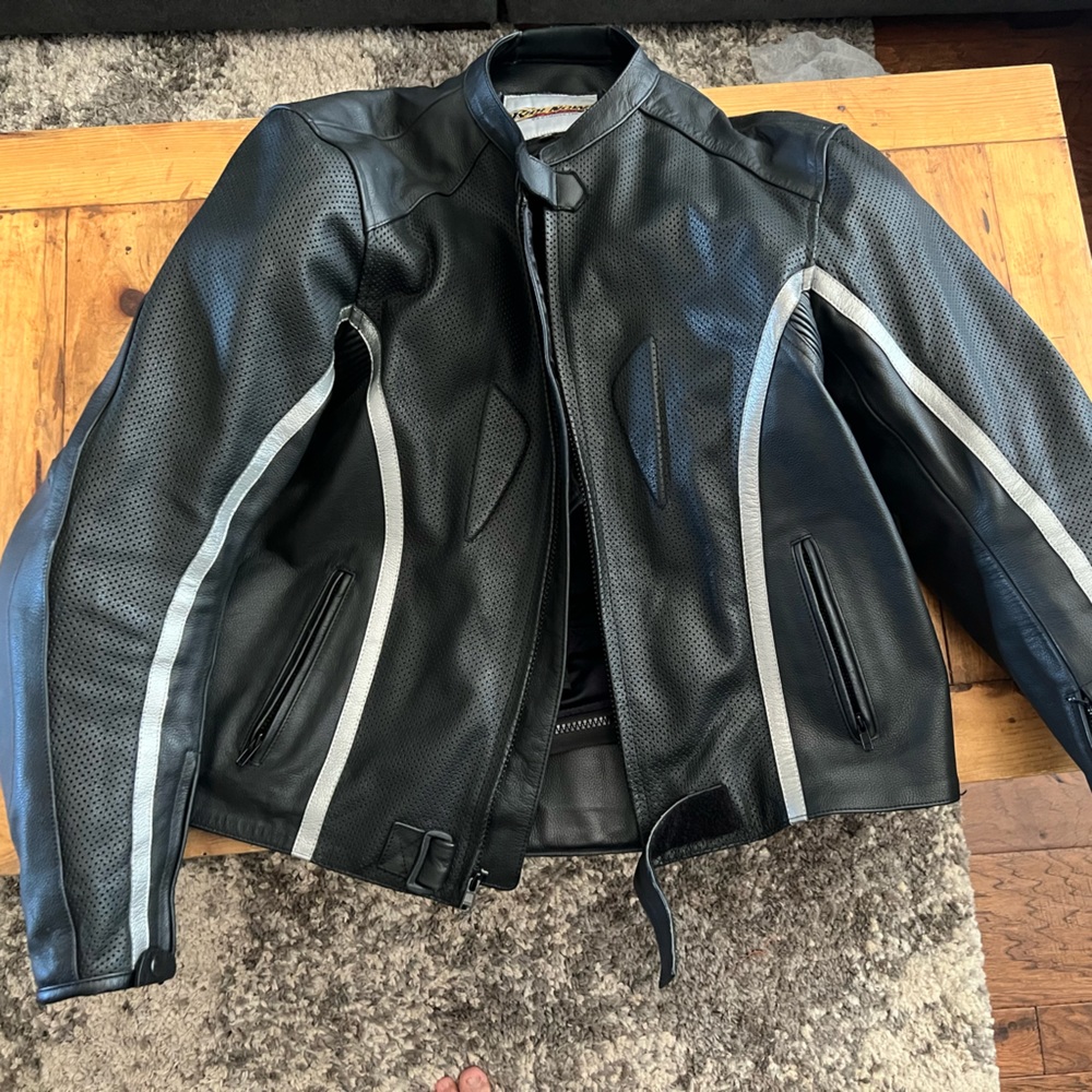 Perforated Leather Motorcycle Jacket